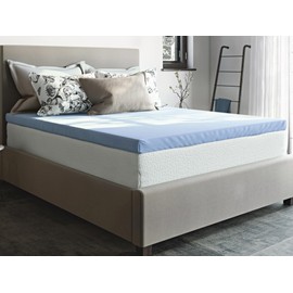 Roost 3-Inch Cool Cloud Foam Mattress Topper, Gel Cooling Mattress Topper for Back Pain, Pressure Points, & Enhanced Sleep, Gel Foam Mattress Topper with Free Breathable Mesh Cover-Full, Blue