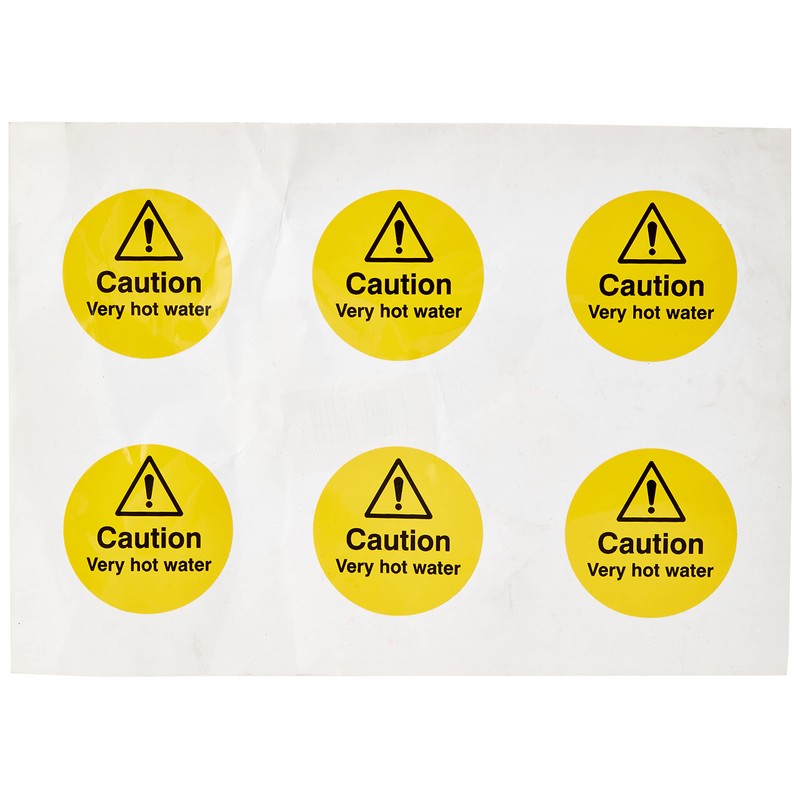 'Caledonia 56598 Sign Sign, Caution Very Hot Water, 65 mm