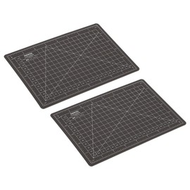 MECCANIXITY 6" x 8" Cutting Mats, 2 Pack Rotary Fabric Mat Self Recover Sewing Mat Double Sided for Hobbyist DIY Craft Creative Design, A5 Black White