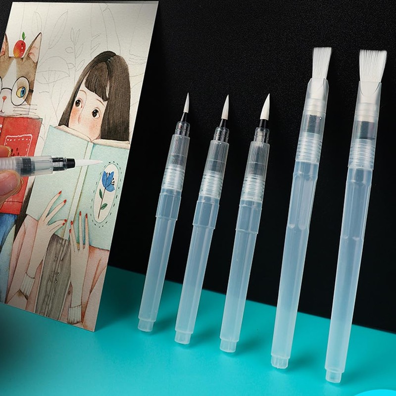 6 Pcs Watercolour Brush Pens Set, Professional Water Paint Brush