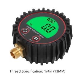 Syrisora 1/4in Digital Pressure Gauge 4 Units Switchable Bright Visibility Accurate for Cars Trucks Motorcycles Trails SUVs RVs