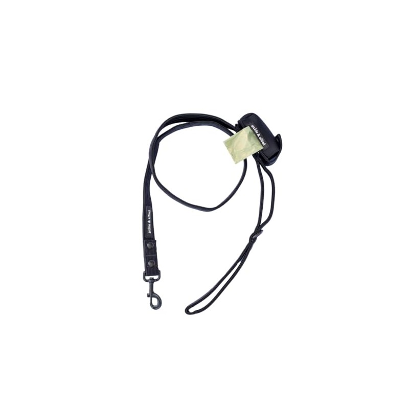 Heavy Duty Dog Leash with Attached Poop Bag Holder -