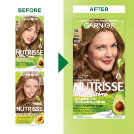 Garnier Hair Color Creme, 70 Dark Natural Blonde (Almond Crème), Permanent Dye, 1 Count