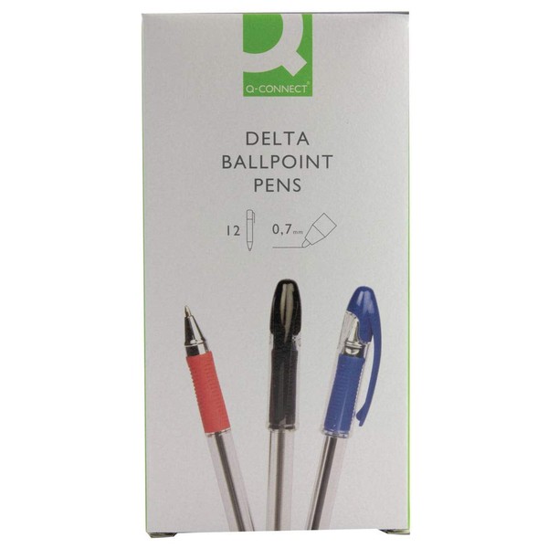 Q-Connect Delta Ball Point Pen KF00376 - Blue, Pack of 12