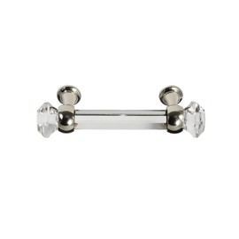 #G-60 3 in. CKP Brand Elegance Glass Collection Clear Glass Pull with Polished Nickel Base