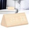 LED Digital Alarm Clock Multipurpose Wooden Clock with Voice Control