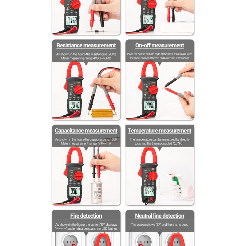 DollaTek Digital Clamp Meter AC Current Multimeter DC/AC Voltage Ammeter