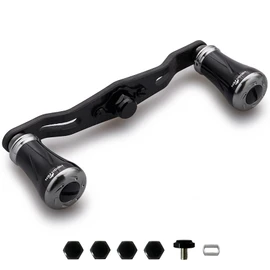 HEIGHTEN 3.3/3.7 inches (85/95 mm) Reel Handle, 1.5K Carbon Fabric, Carbon Fabric, Shimano Daiwa (DAIWA) Abu (Abu) Universal Bait Reel Pillar Series (Black & Gunmetal, V2.0-85mm) (996)