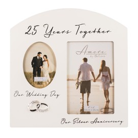 25th Anniversary Then & Now Double Photo Frame from Amore Collection by Juliana