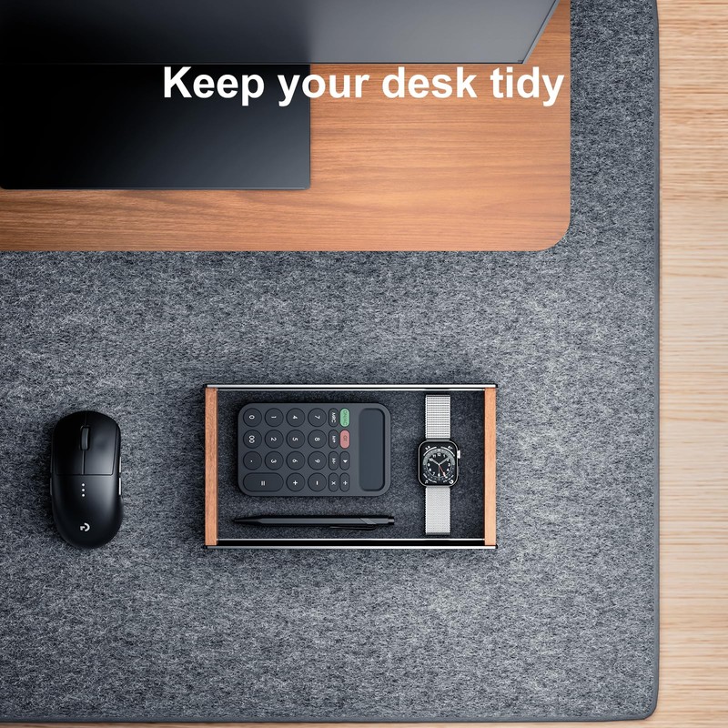 UPERGO Desk Tray Organizer Drawer for Home Office, Walnut Desk