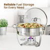 CHEFQ Stainless Steel Chafing Wick Fuel Holders with Safety Cover
