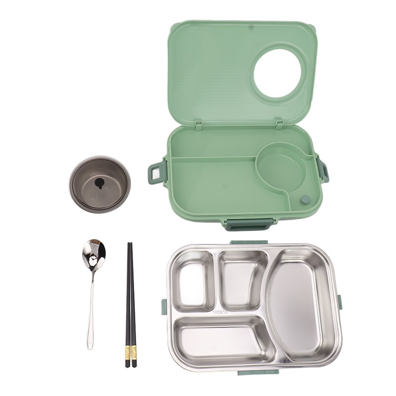 Bento Box 4 Compartments 1200ml 304 Stainless Steel Insulated with