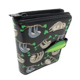 Comeco Shagwear Sloth Hang In There Small Black Zipper Wallet NEW IN STOCK