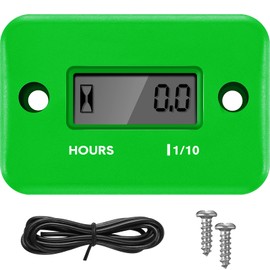 Hour Meters for Small Engines Inductive Digital Engine Hour Meter Automatically Shutdown for Gas Engine Lawn Dirt Bike Motorcycle Motocross Snowmobile Generator Karting(Green)