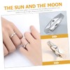 Beavorty 2 Pairs Matching Sun and Moon Promise Rings for