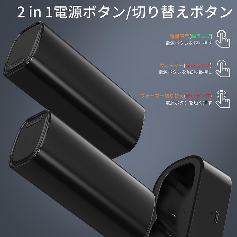 【2024新型磁気分離式設計 充電台付き 10000mAh】 充電式カイロ 電気カイロ 電子カイロ 2個セット 360°全面3秒急速発熱 4階段温度調節 ハンドウォーマー