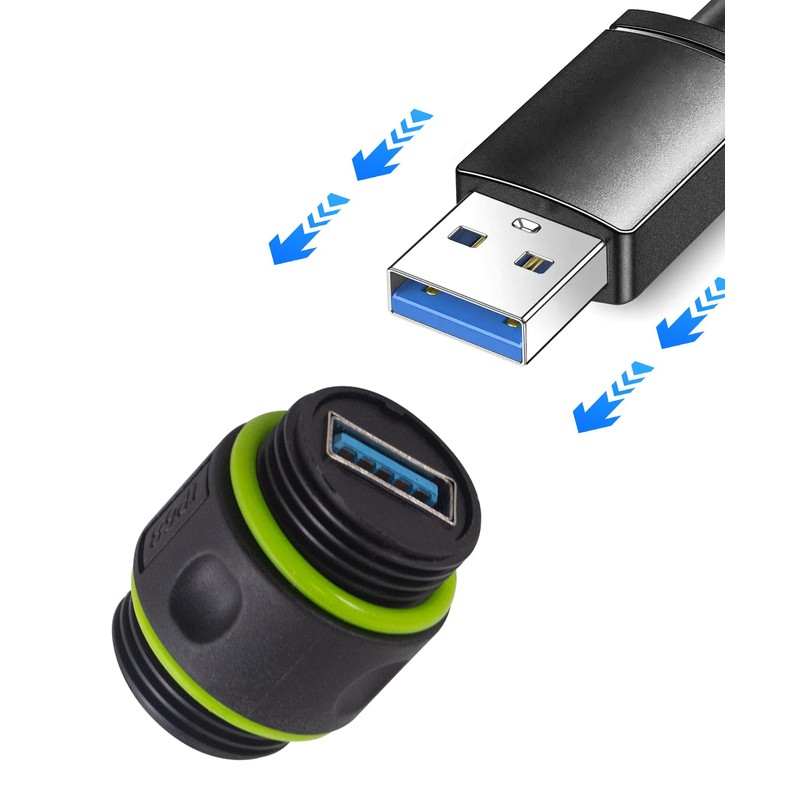 Poyiccot Waterproof USB Port, 5Gbps Waterproof IP68 Pass Through USB