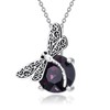 Lattd Dragonfly Necklace with Amethyst 925 Sterling Silver Dragonfly Pendant