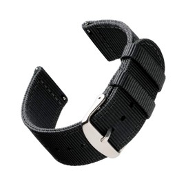 Archer Watch Straps - Premium Nylon Quick Release Watch Bands (Black, 18mm)