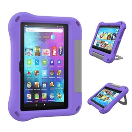 All-New H D 8 Case Kids, Tablet 8 Case for Kids(12th Generation, 2022 Release/10th Generation, 2020 Release) -Auorld Lightweight Shockproof Case with Handle for All-New 8 inch Tablet 2022 -Purple