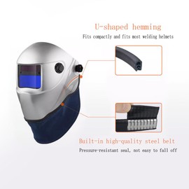 Welding helmet bib, split helmet bib with press-fit seal, suitable for most welding helmets