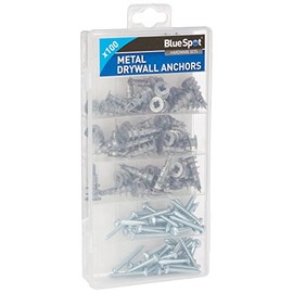 Blue Spot 40572 100 PCE Assorted Metal Drywall Anchor and Screw Set