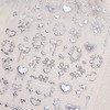 Valentines 5D Embossed Heart Nail Art Stickers Romantic Sliver Heart