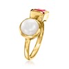 Ross-Simons 8-8.5mm Cultured Pearl and 1.50 Carat Pink Quartz Toi
