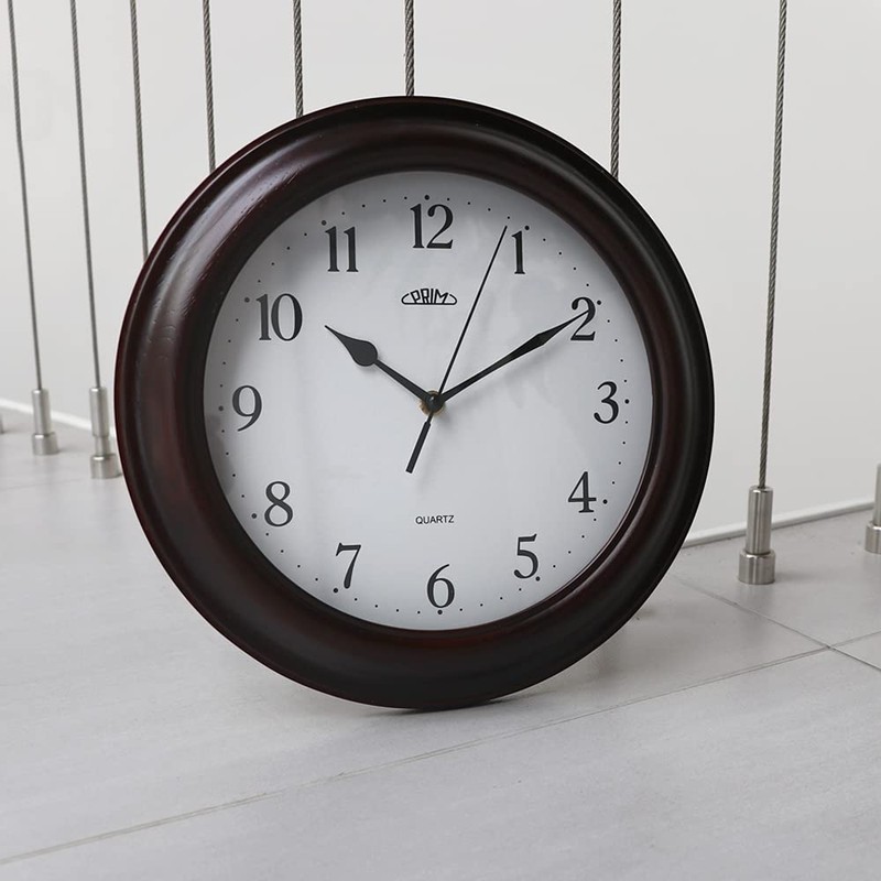 PRIM Dark Wood Wall Clock - 29 cm Analogue Wall