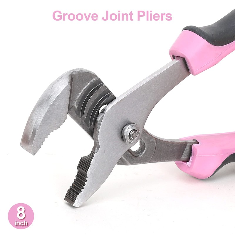 FASTPRO 5-Piece Pink Utility Pliers Set with Storage Bag, Includes