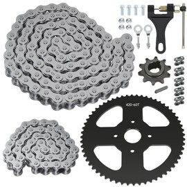 CILOYU 420 Chain + Mini Bike Sprocket 60T Kit Replacement for Coleman CT200U BT200X CT200U-EX Baja Warrior TrailMaster MB200 Axis M200 Predator 212 196cc 200cc Powersports Parts 90 Links + 42 Links