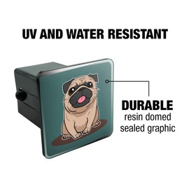 GRAPHICS & MORE Pug Sticking Out Tongue Tow Trailer Hitch Cover Plug Insert 2"