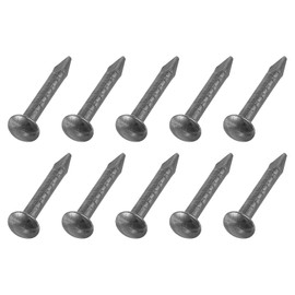 uxcell 500Pcs Small Hardware Nails, 1 x 8mm Carbon Steel Round Head Nail Common Finishing Nail for Household Woodworking Picture Hanging DIY Projects, Metallic Black