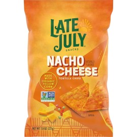 Late July Snacks Nacho Cheese Tortilla Chips, 7.8 oz Bag