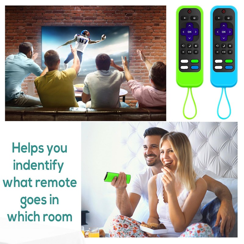 [2 Pack] Silicone remotes Cover case Compatible with TCL/Hisense-Roku Remote&