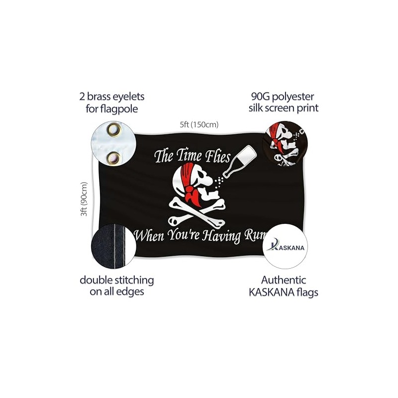 Pirate Flag 90 x 150 cm with Eyelets - Large