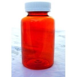 10 PILL BOTTLES HERB POTS HOMEOPATHY STORAGE CLEAR BROWN PLASTIC LOCKING LIDS 300ML