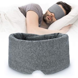 Chulovs Sleep Mask for Men Women, 100% Blackout Eye Mask for Sleeping, Skin-Friendly Modal Blindfold, Night Sleep Mask with Storage Bag, Suitable for Travel/Nap (Grey)
