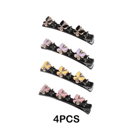 AIXXCUVQ 4x Crystal Stone Braided Hair Clip For Women Anti Slip ABS Womens Broken Hair Clip Temperament Hair Clip Duckbill Clip