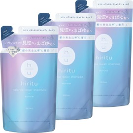 Hiritu Shampoo Refill [Aurora] 11.8 fl oz (350 ml) x 3 Piece Set, Cassis & Patchouli Scent