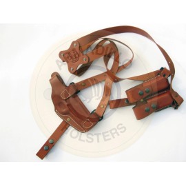 Armadillo Tan Leather Horizontal Shoulder Holster for Springfield XD (P2-XD)