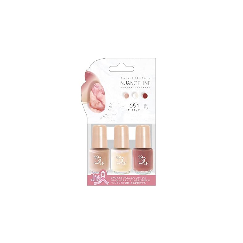 Beauty World BW Nail Cocktail Nuance Line Art Red