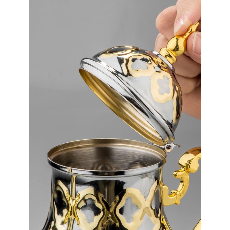 Moroccan Teapot 1.2L Arabic Style Stainless Steel Moroccan Traditional Religious
