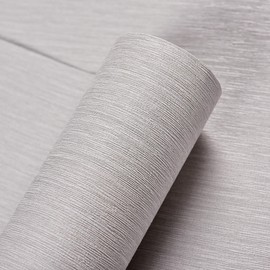 Haimin Grasscloth Wallpaper Peel and Stick 20.9in X 393in Fabric Contact Paper Wall Paper Textured Wallpaper Vertical Stripes Look Self-Adhesive Thick Vinyl Embossed Film