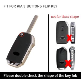 ontto TPU Car Key fob Cover Fit for KIA Sportage R Stinger GT Sorento Ceed CD Cerato Forte KX3 Seltos S Serato 3 Buttons Flip Key Case Shell Key Holder Keychain Keyring Protector Accessories White B