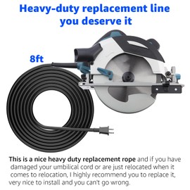 Replacement Power Cord 664463-0 (2X14X8 SJ) for Makita Circular Saw, Polisher & Sander - Heavy-Duty Cord, Ideal Accessory for Makita Power Tool Replacement Parts & Components