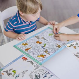 Melissa & Doug Melissa & Doug Seek and Find Sticker Pad, Animals (400+ Stickers, 14 Scenes to Color) | Search And Find Sticker Pads, Arts And Crafts Activity For Kids Ages 4+