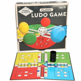 Family Classics Ludo Board Game, 2-4 Players, Ages 6+, Classic Family Game, Red - Green - Blue - Yellow