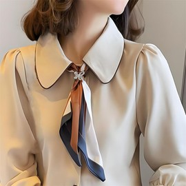 Fashion H Scarf Rings Clips for Women Vintage Twisted Rope T-Shitrt Ties Clips Clothing Dress Accessories Slide Buckles Clasps for Loose Clothes Corner (Silvery)