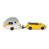 siku 1629 Car with Caravan Trailer, Metal/Plastic, Yellow/Silver, Detachable Caravan